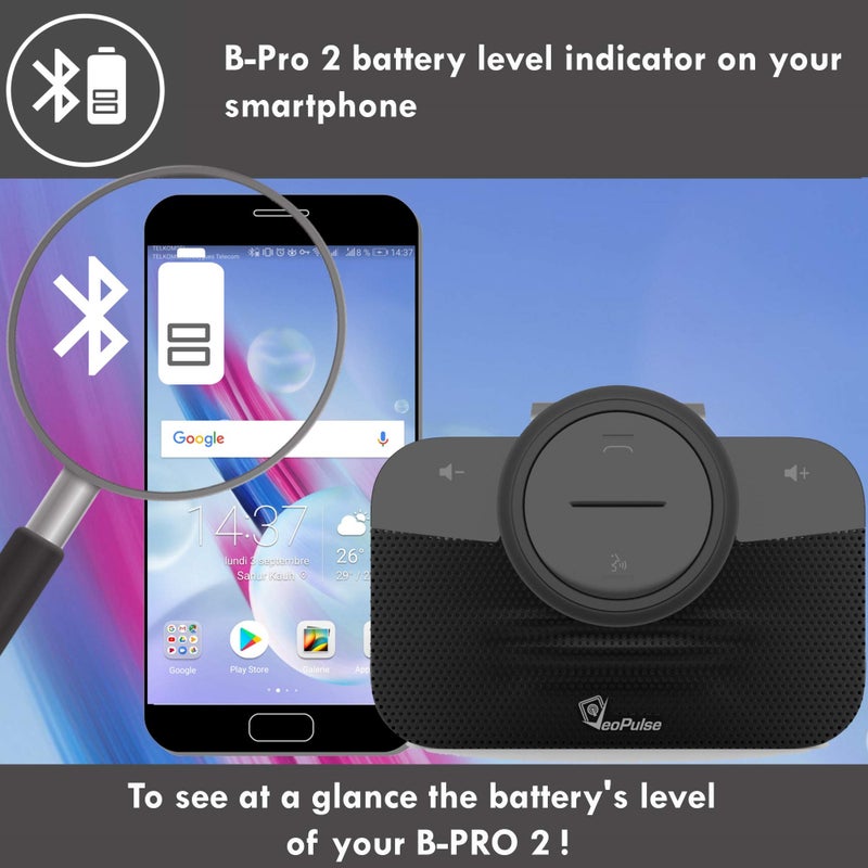VeoPulse Car Speakerphone B-PRO 2 Hands-Free kit, 6W Hi-Fi Speakers, with Bluetooth Automatic multipoint Cellphone Connection - Image 5